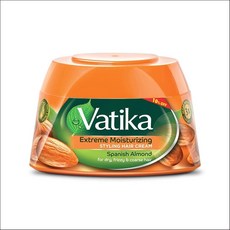 Vatika Naturals 익스트림 모이스처라이징 스타일 헤어 크림 스페인 아몬드 풍부 건조하고 곱슬거리는 모발용 140ml, 1개