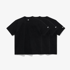뉴에라 백화점판 에센셜 기본 3팩 포켓 반팔 티셔츠 블랙