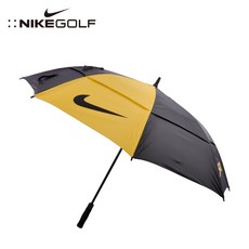 골프우산 나이키우산 장우산 골프장우산 큰우산, 검정색과 노란색
