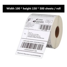 접이식 너비 100 * 높이 150mm * 500 시트 스택 DHL SMSA Aramex 익스프레스 운송장 바코드 열 배송, 01 1roll - smsa100