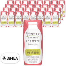 상하목장 유기농 딸기우유, 384개, 125ml
