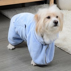 반려동물 극세사 흡수성 타올 빠른 건조 개 목욕 가운 고양이 용품, 중, 파란, 1개