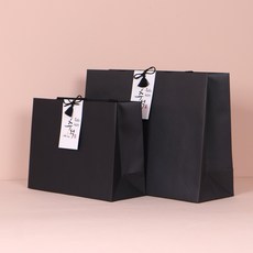 크루거브렌트 추석 감사선물포장 5매 고급 블랙쇼핑백, (1)가로형 소(30x23x12)