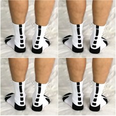 야구양말 4두꺼운 타올바닥 농구양말 중간 긴양말 전문 엘리트 남녀 순면 운동 실외 러닝, C14-일반양말 스트라이프 4화이트 두꺼운 타올바닥
