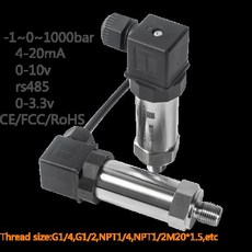 압력 트랜스미터 4 20ma 0-10V 0-3.3v 물 가스 오일 액체 압력 센서 G1/4 12-36V 0-1bar 10bar 60bar, 64) 0-20bar - 4-20mA outt, 1개