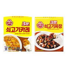 오뚜기3분 쇠고기카레 200g x 10p + 쇠고기짜장 200g x 10p, 1세트