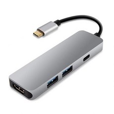 [해외] MACBOOK PRO 용 2 USB 포트 USBC 어댑터가있는 HDMI 4K에 4 IN 1 TYPE C 허브 GOOGLE CHROMEBOOK @ M23, 은