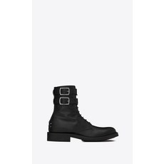SAINT LAURENT ARMY boots in kangaroo-look leather decorated with studs 5846990..