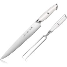 Cangshan Canggshan Thomas Keller 시그니처 컬렉션 스웨덴 분말 강철 단조 2피스 조각 세트 월넛 박스 화이트 Q1093869, 1개