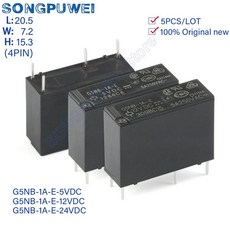 5PCS 전원 릴레이 G5NB-1A-E-5VDC G5NB-1A-E-12VDC G5NB-1A-E-24VDC G5NB-1A-E 5VDC 12VDC 24VDC 릴레이 5A, 01 G5NB-1A-E-5VDC, 1개