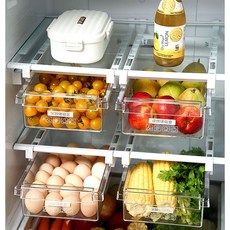 1칸+4칸 서랍형 냉장고 정리트레이 과일야채 수납함, 4칸