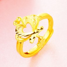 툴영 베트남 사금 왕관 스타일리쉬 플래팅 24K 진금 피치하트 계 트윈 여학생