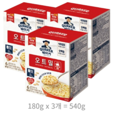  퀘이커 오트밀 오리지널, 540g, 4개 