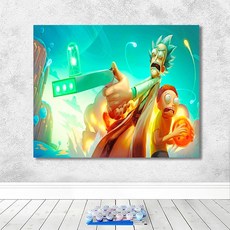 명화 DIY 색칠하기 릭앤모티 유화 피포페인팅 40x50, Etype