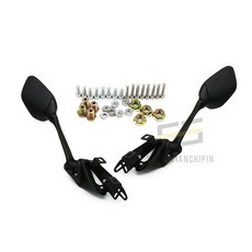 아이맥스125 스카이호크 ts150 개조 이전거치대 NMAX155 멕스150 백미러 전방거치대 후진거치대, 받침대+타원뱀피무늬 백미러 블루글라스