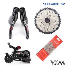 트렉fx2 SENSAH SRX PRO 로드 바이크 그룹셋 STI R/L 시프터 후방 변속기 카세트 체, 1142T, KMC