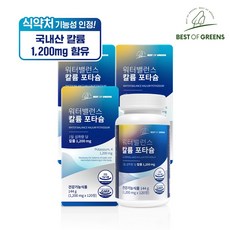 베스트오브그린 워터밸런스 칼륨 포타슘 1200mg, 3개, 120정 3개, 120정