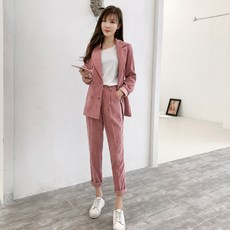 라이프영 미니 셋업 초여름 계절 코듀로이 직업 여자 옷 스타일리쉬