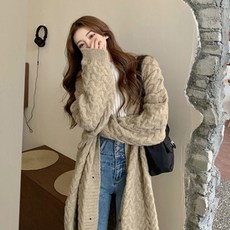 MENGHAI미디엄 롱 스웨터AS164A, 평균, 카키