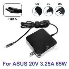 USB-C C 타입 노트북 전원 어댑터 충전기 ASUS ZenBook 14 U4700J UX435EA UM425IA UX393JA 20V 3.25A 65W, 01 US, 01 CHINA