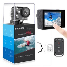 AKASO V50 Elite 4K/60fps 액션 카메라 WiFi 터치 스크린 EIS 방수 스포츠 음성 컨트롤 수중 헬멧 캠스포츠, 01 Black, 01 China