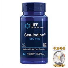 미국산 라이프 익스텐션 바다 아이오딘 요오드 1000mcg 60정 Sea Iodine Life Extension 선물증정, 1개