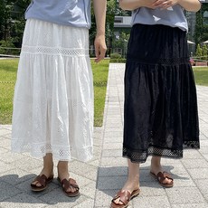 펀칭레이스스커트