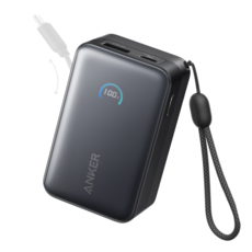 앤커 나노 파워뱅크 10000mAh 45W 보조배터리 고속충전 기내반입 C타입 케이블 일체형 아이폰 노트북 갤럭시, A1638, 블랙