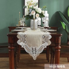 북유럽 콘솔 러너 린넨 식탁 테이블 피아노 가구 매트, 50 * 200cm, 브라운