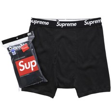 슈프림 헤인즈 박서 브리프 4팩 Supreme Hanes Boxer Briefs 블랙