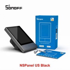 SONOFF NSPanel 스마트 장면 벽 스위치 EUUS 와이파이 온도 조절 디스플레이 올인원 제어 알렉사 구글 홈과 함께 작동, NSPanel US Black, 1개, 04 US Black