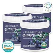 푸른들판 블루베리 농축 분말 가루 180gx3통 열매 파우더, 3개, 180g