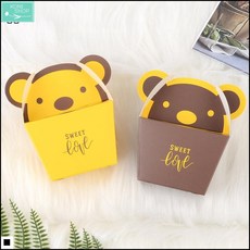 깜찍한포장박스 돌잔치답례품 미니상자 곰돌이케이스 귀여운선물케이스 기념일선물박스, 브라운