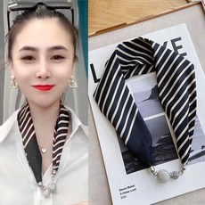 2+1/여성용 스카프 머플러 자석 마그네틱 목걸이 악세사리 헤어밴드 봄여름 넥
