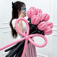 칸타유니버스 풍선꽃다발 꽃풍선 만들기 DIY 졸업식 입학식, 블랙핑크