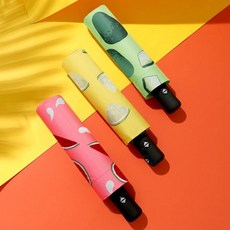 후르츠 3단전자동우산 암막우산 양산겸용 자외선차단, 후르츠3단 전자동우산-핑크