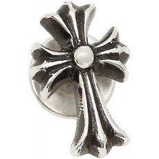 [크롬 하트] 귀걸이 액세서리 CHROME HEARTS CROSS FAT STUDS 크로스 팻 스터드 귀걸이 SILVER [병행 수