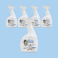 너만아는잡화점 펫크린 반려동물 냄새탈취제 1000ml 베이비파우더향 x 5개 /애견탈취제, 1L
