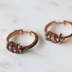 유색큐빅귀걸이