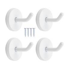 국내산 벽옷걸이 스텐 후크 돌출걸이 4개입+설치피스, A-02 화이트 소 50mm(4개입), 1개
