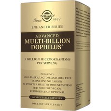 솔가 Solgar Advanced Multi-Billion Dophilus 어드밴스드 멀티 도필루스 프로바이오틱스 50억 CFU 유산균 60정 1팩, 1개