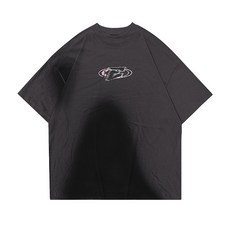 면 아메리칸 반팔 티셔츠 여름 루즈핏 라운드 티셔츠