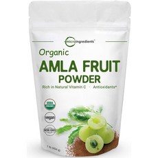Micro Ingredients Organic Amla Fruit Powder 유기농 암라 과일 분말 가루파우더 454g, 1개