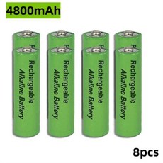 대용량 알카라인 충전식 배터리 1.5V AA AAA 3800mAh 4800mAh, 8개