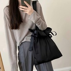 세컨파크 프렌치 새틴 여성 데일리 숄더백 에코백