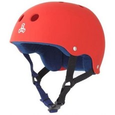 Triple Eight Rubber Multi-Impact Skate Hardhat with Sweatsaver Liner, One Color_Red Rubber, One Color