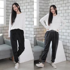 뉴투유 여성 바지 운동복 스판 트레이닝복 밴딩 편한 쭈리 조거팬츠 기모 벨벳 여자 홈웨어