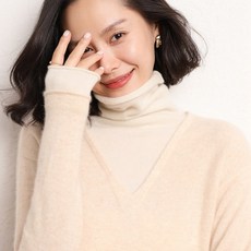 니트투피스 가을겨울셋트 여성페이크 투피스 카울넥 캐시미어 양모 스웨터바늘 장부 두꺼운 유행