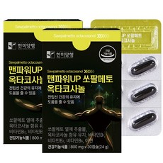 한미양행 맨파워UP 쏘팔메토 옥타코사놀 800mg 로르산 최대함량 115g, 2개, 30정