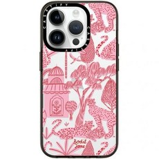 CASETiFY 컴팩트 케이스 아이폰 15프로 치타 파라다이스 핑크 - 클리어 블랙
